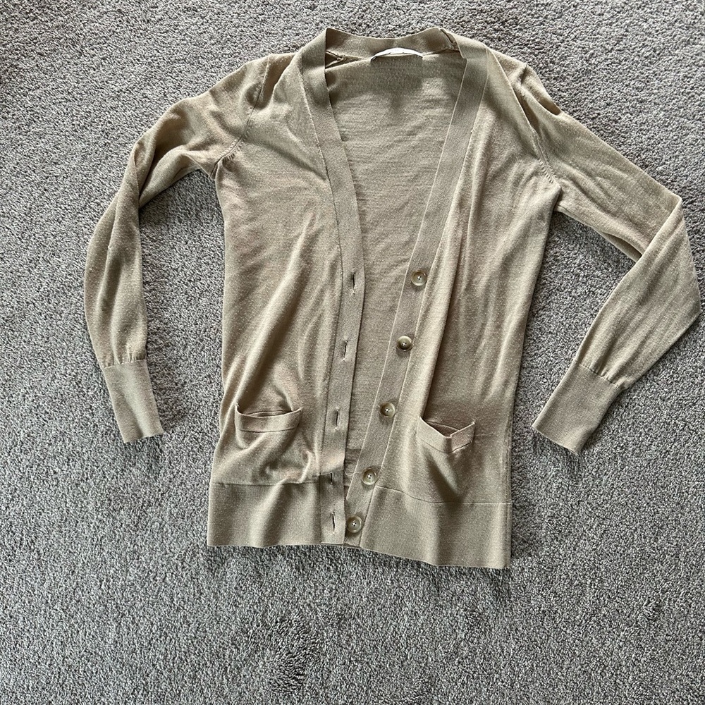 LOFT Women's Beige Cardigan Sweater